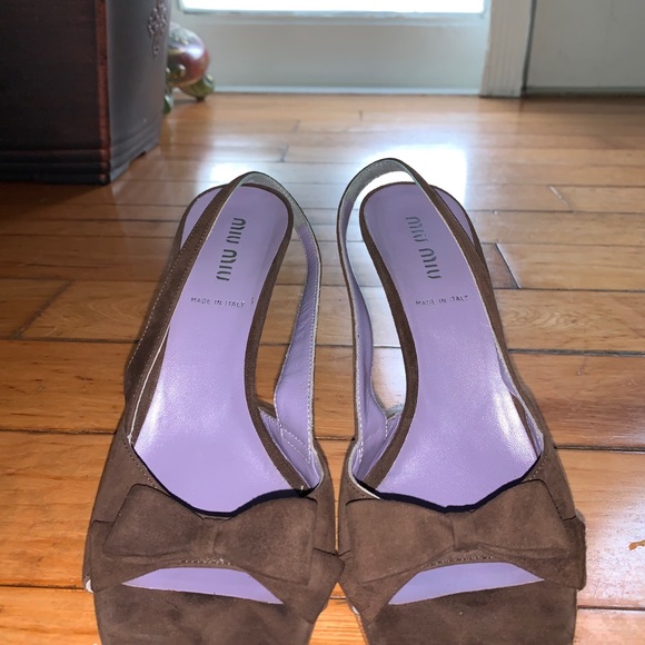 Miu Miu suede sling back sandals - Picture 1 of 4